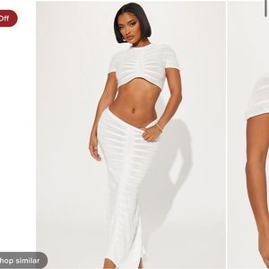 Fashion Nova White Two Piece Set